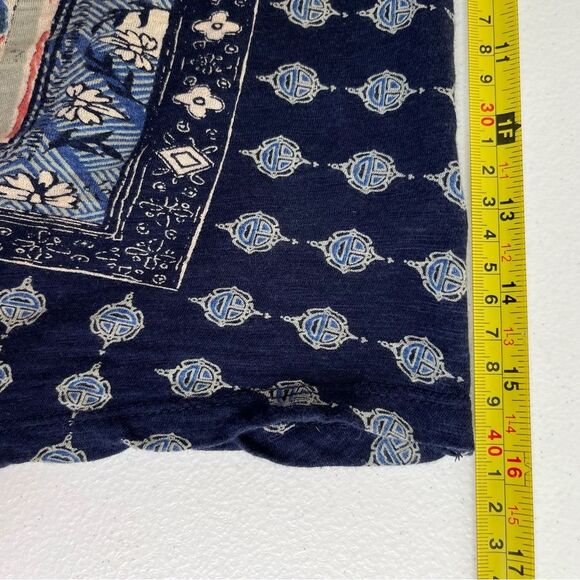 Lucky Brand Cotton Modal Short Sleeve Boho Navy Blue Medallion T Shirt Women 1X - Picture 12 of 14